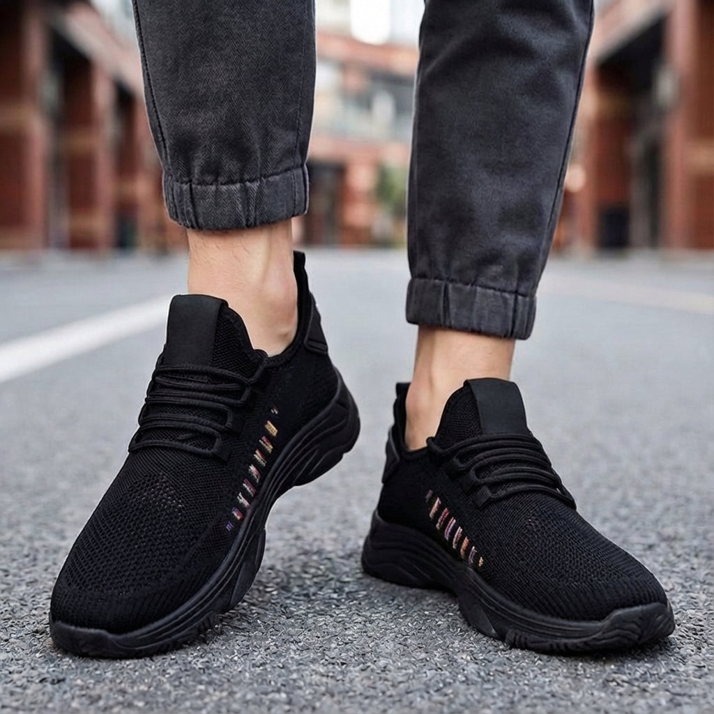 Lekkie męskie sneakersy Eugene w szarym kolorze, oddychające, idealne na co dzień i spacery.