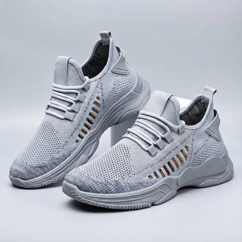 Czerwone oddychające męskie sneakersy Eugene, lekkie obuwie sportowe zapewniające wygodę.