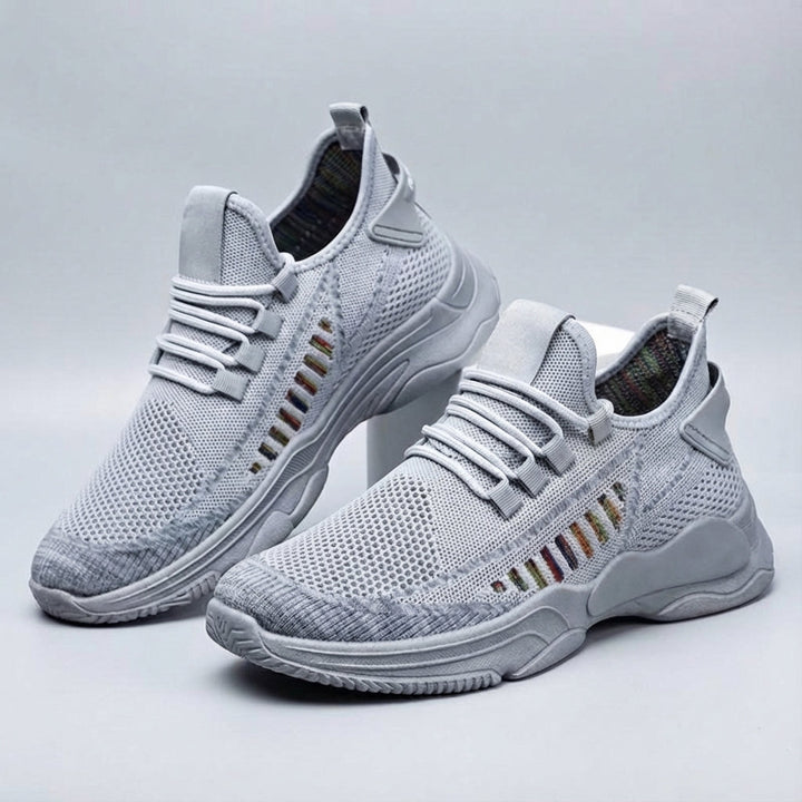 Czerwone oddychające męskie sneakersy Eugene, lekkie obuwie sportowe zapewniające wygodę.