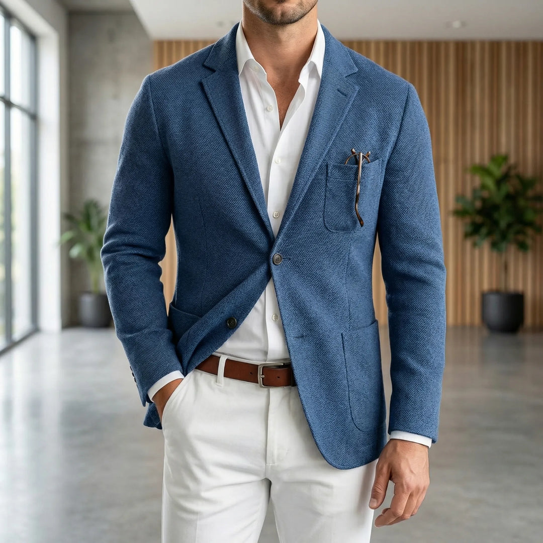 Męski lekki blezer casualowy Lionel z klapami, idealny do stylizacji na co dzień.
