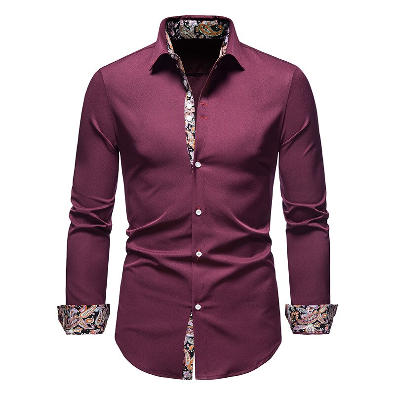 Męska koszula slim fit z modnymi akcentami paisley, podkreślająca sylwetkę. Elegancka, komfortowa i stylowa.