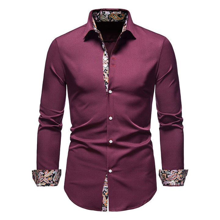 Męska koszula slim fit z modnymi akcentami paisley, podkreślająca sylwetkę. Elegancka, komfortowa i stylowa.