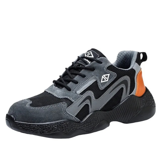 Lekkie i oddychające sneakersy robocze męskie, z siateczką, gwarantujące komfort pracy w upalne dni.