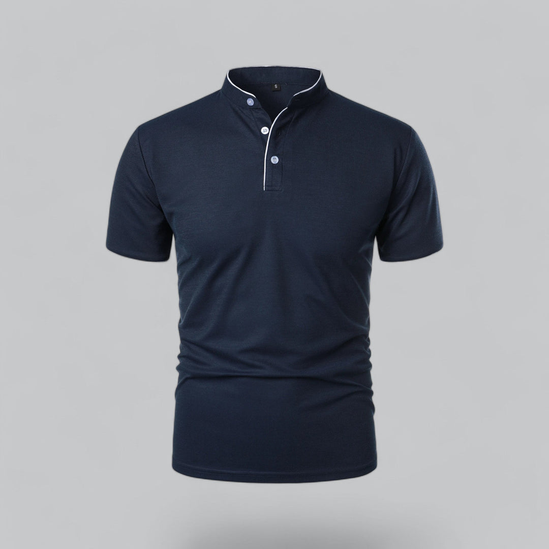 Męska koszulka polo casual z krótkim zamkiem. Wygodna, bawełniana, na co dzień i na lato.