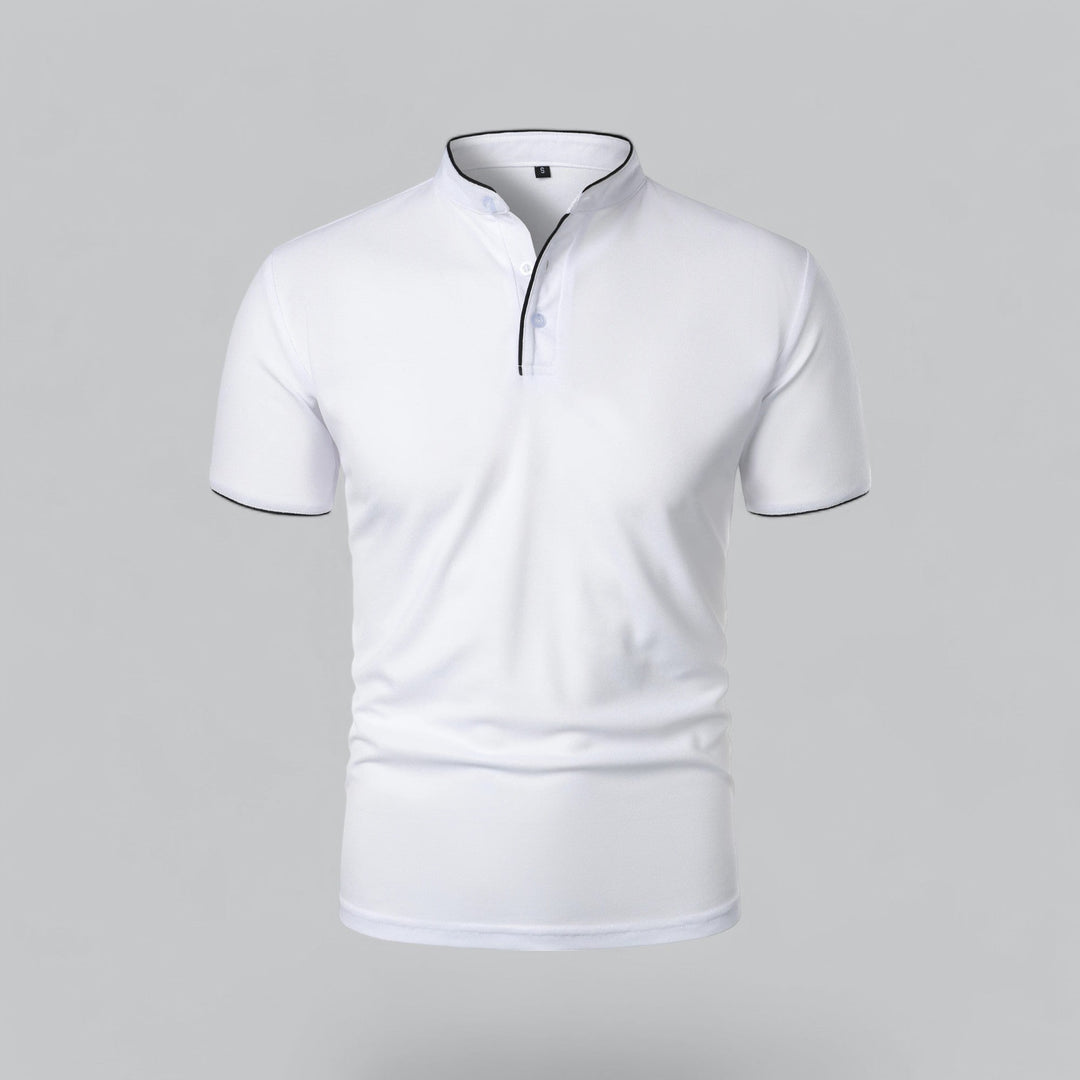Krótkorękawowa koszulka polo męska z zamkiem. Idealna do letnich, smart casualowych stylizacji.