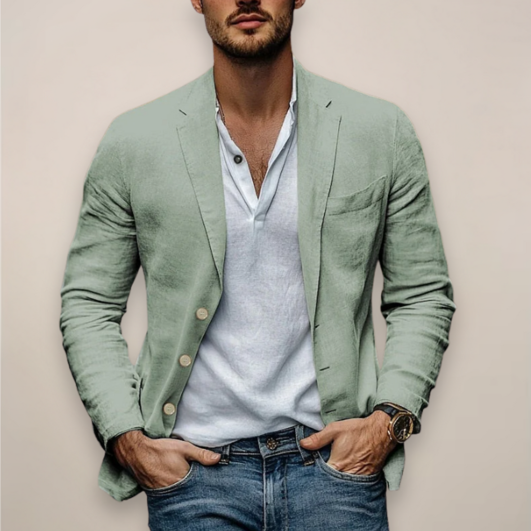 Stylowa marynarka męska, nowoczesny krój, na lato i smart casual. Modna, elegancka i wygodna męska odzież.
