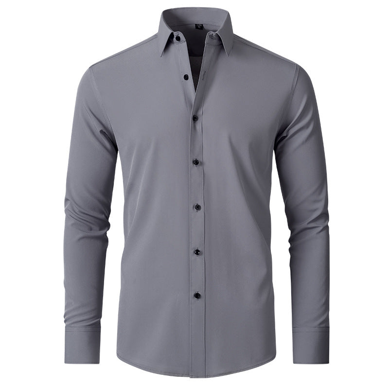 Męska koszula z długim rękawem, slim fit, w klasycznym stylu, na każdą formalną okazję.