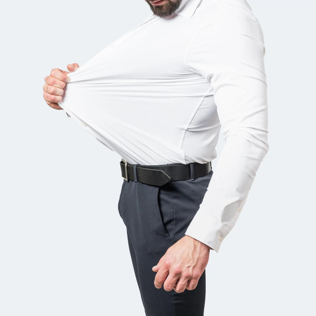 Wygodna koszula formalna męska slim fit, długi rękaw, niezbędny element męskiej garderoby.