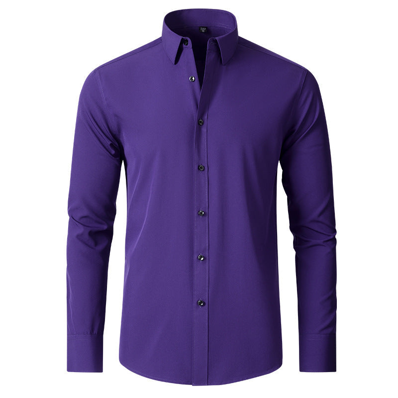 Męska koszula formalna, slim fit, długi rękaw – widok z przodu, elegancki krój.