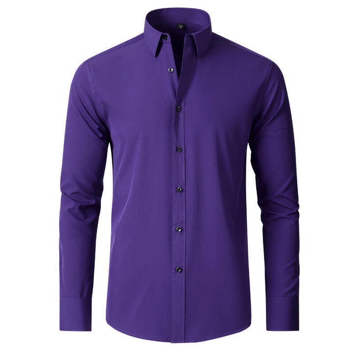 Męska koszula formalna, slim fit, długi rękaw – widok z przodu, elegancki krój.