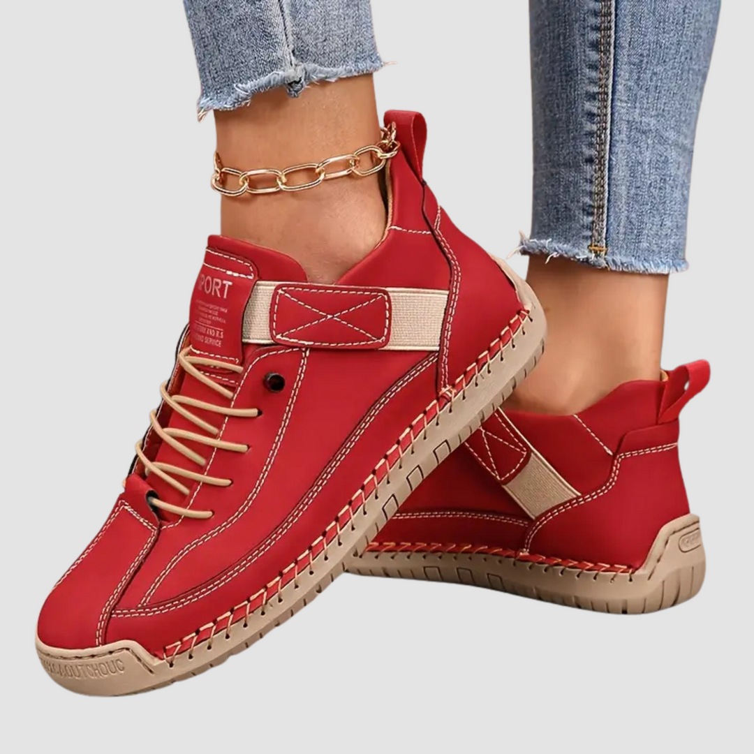 Lekkie damskie sneakersy wsuwane z przewiewnego materiału, zapewniające wygodę.