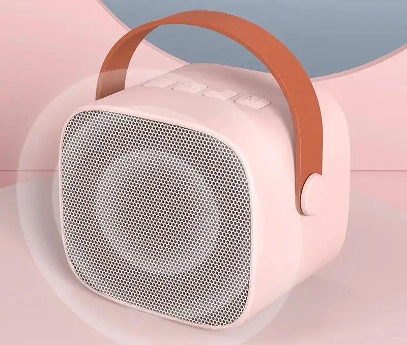 Przenośny zestaw karaoke Bluetooth z mikrofonem. Kompaktowy głośnik idealny na imprezy i domowy śpiew.