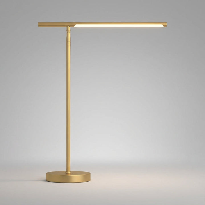 Designerska lampa biurkowa LED Brillune, minimalistyczny styl, regulowane oświetlenie biurowe.