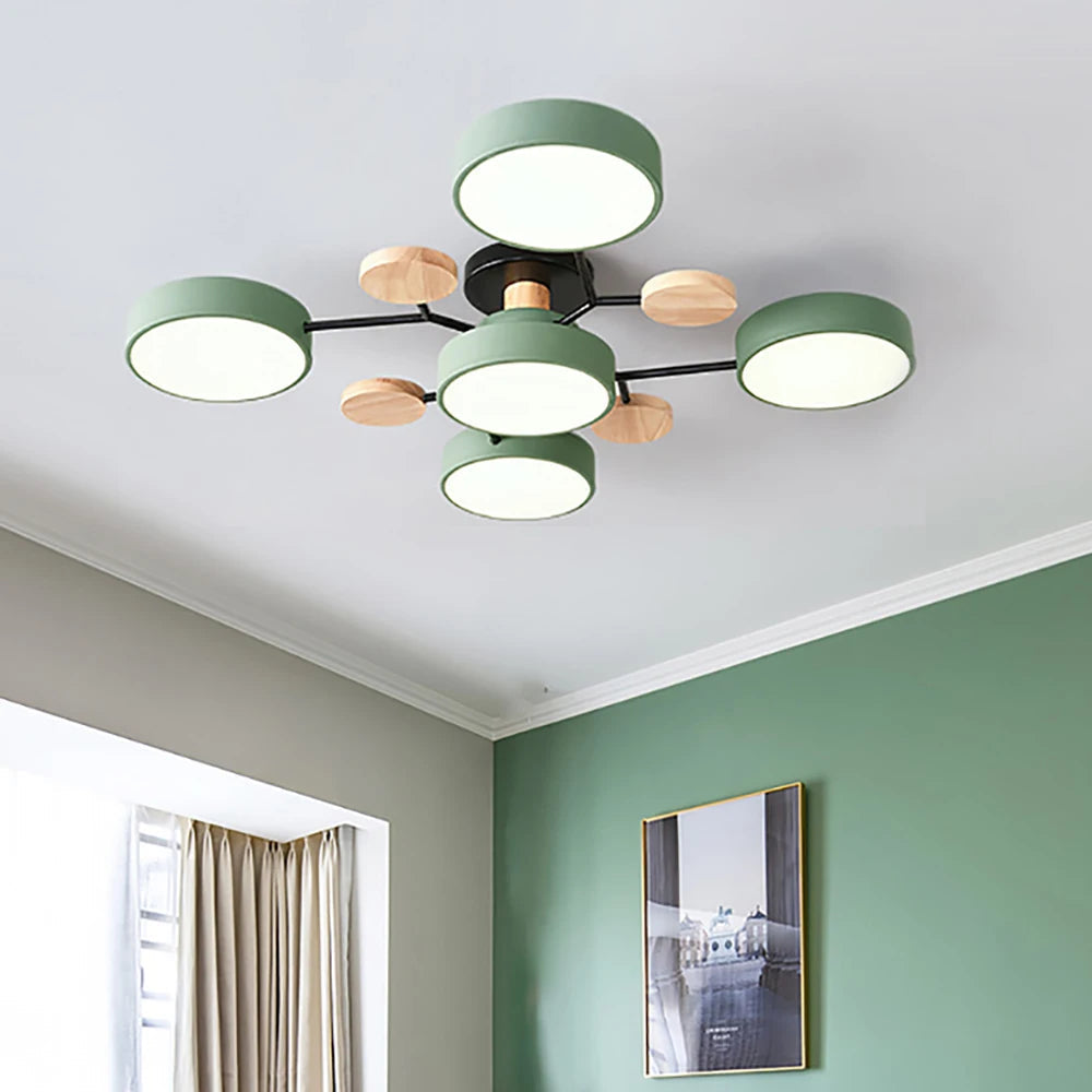 Smukła designerska lampa sufitowa. Ręcznie wykończona metalowa oprawa oświetleniowa, idealna jako dekoracja wnętrz.
