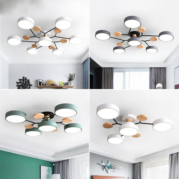 Designerska smukła lampa sufitowa. Nowoczesne, minimalistyczne oświetlenie LED do salonu, ręcznie wykonane z metalu.