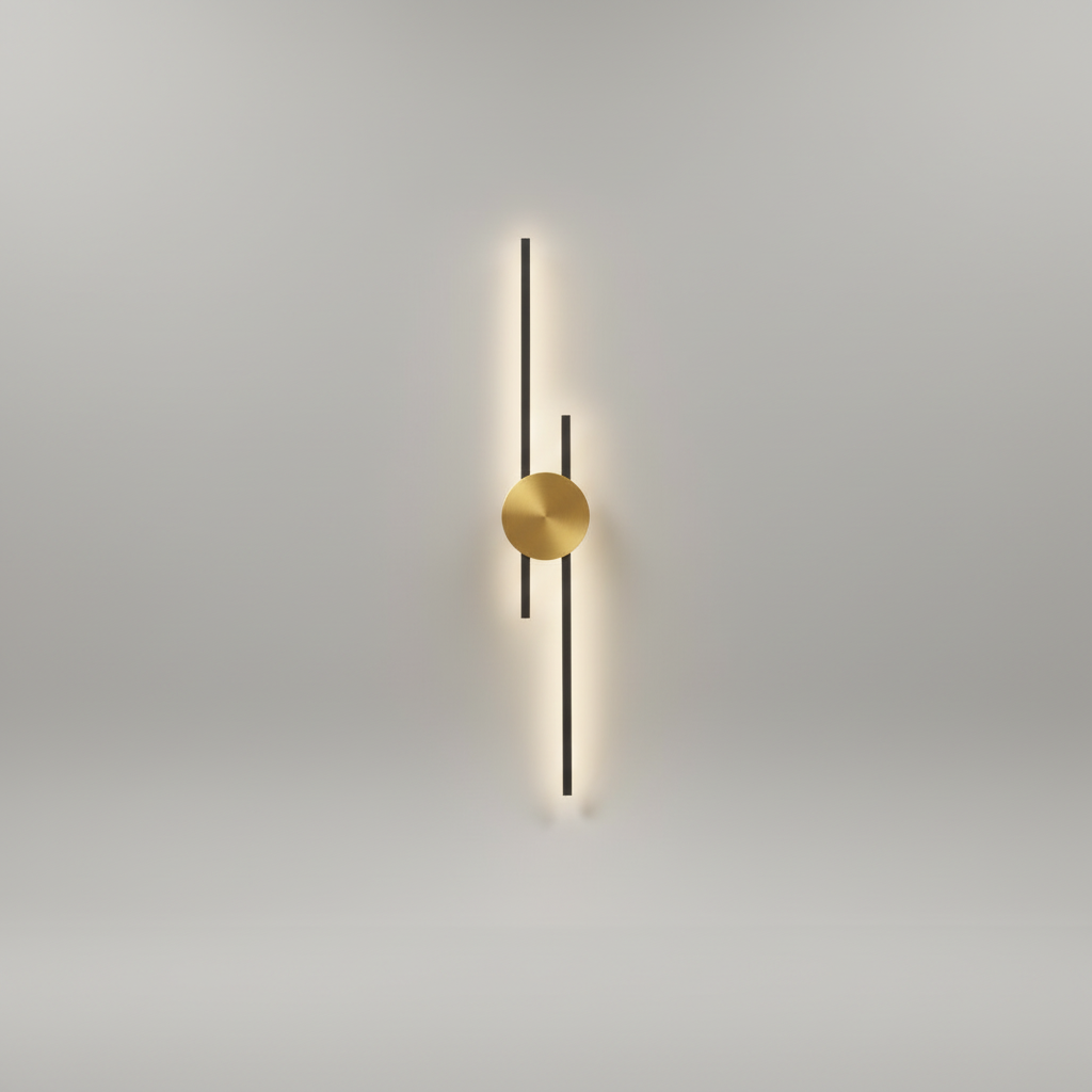 Kinkiet ścienny Gleamline, nowoczesny industrialny design. Czarna lampa LED tworząca niezwykłą atmosferę.