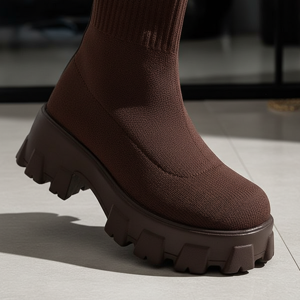 Modne botki damskie na platformie. Czarne, stylowe buty, idealne do eleganckich i casualowych stylizacji.