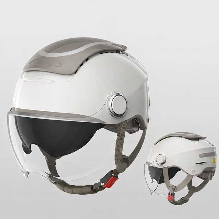 Kask motocyklowy otwarty z podwójną szybą. Oddychający, lekki, unisex. Doskonała ochrona na lato.