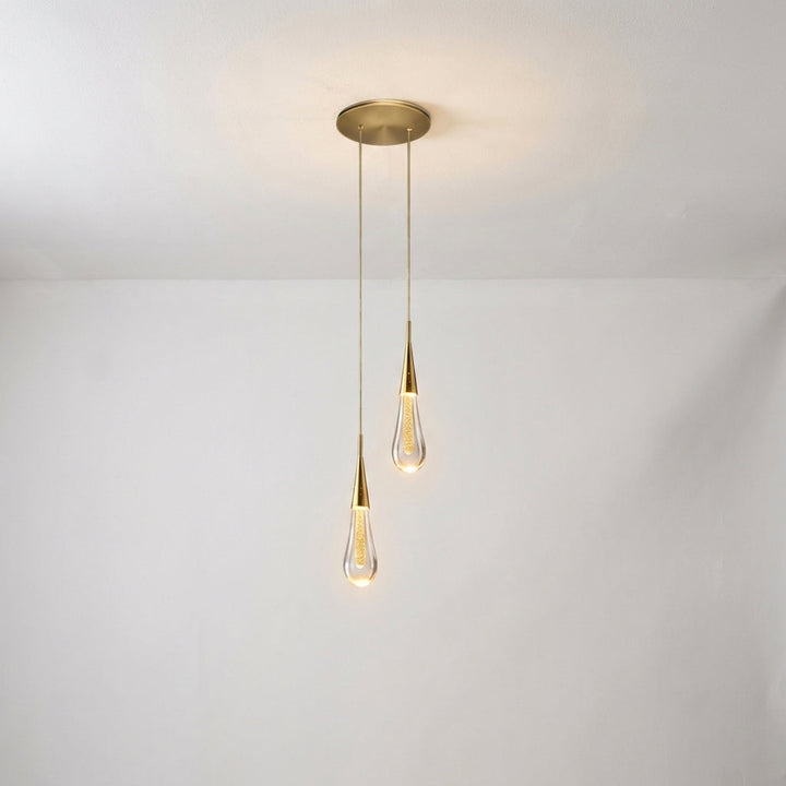 Lampa wisząca szklana Kropla, nowoczesne wzornictwo. Dekoracyjne oświetlenie do salonu, jadalni.