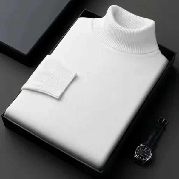 Sweter męski golfowy, miękki w dotyku, zapewnia komfort cieplny. Elegancki i casual.