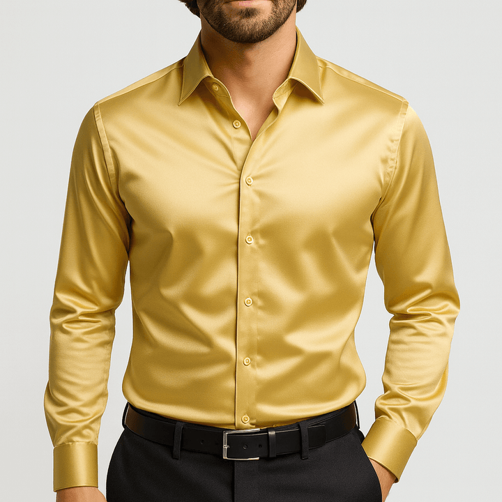 Męska koszula formalna slim fit z długim rękawem. Elegancki dopasowany krój, idealna na biznesowe spotkania i wieczorne wyjścia.