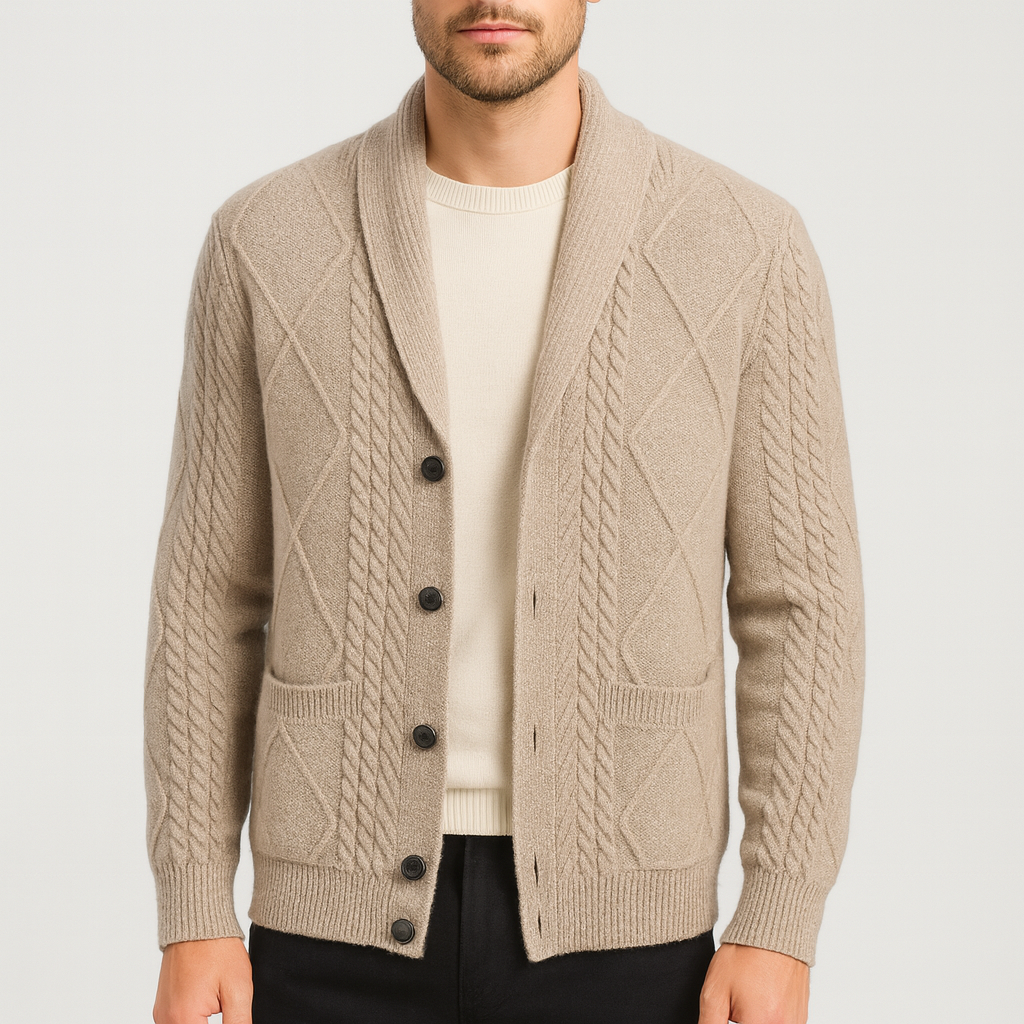 Elegancki kardigan unisex Old Money. Klasyczny styl, komfortowy na co dzień. Idealny do jesiennych i zimowych stylizacji.