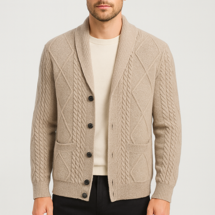Elegancki kardigan unisex Old Money. Klasyczny styl, komfortowy na co dzień. Idealny do jesiennych i zimowych stylizacji.