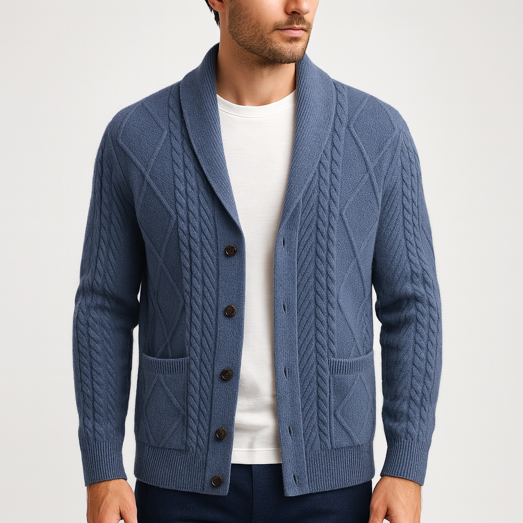 Komfortowy kardigan Old Money unisex. Miękki, elegancki, na jesień/zimę. Klasyczny styl, łatwy w pielęgnacji.