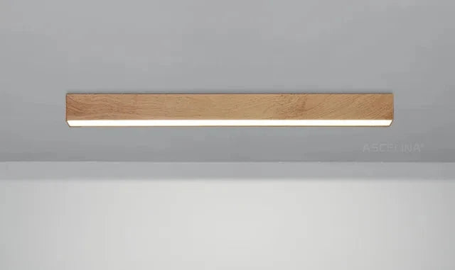 Designerska lampa sufitowa LED do sypialni, drewniany plafon, nowoczesna dekoracja wnętrz.