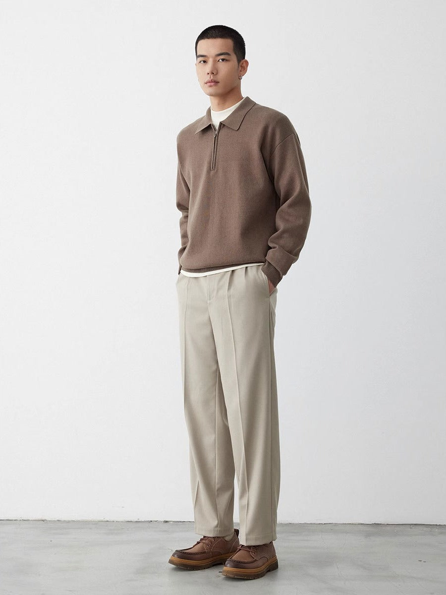 Brązowa bluza polo unisex, luźny krój. Bawełniana, komfortowa i stylowa. Idealna do casualowych stylizacji.