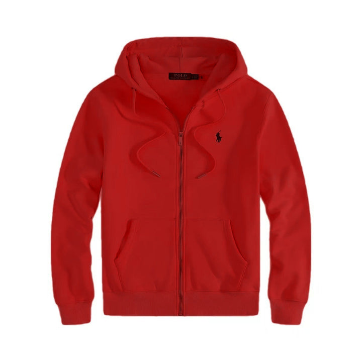 Męska bluza casual z kapturem, rozpinana. Stylowy dodatek do codziennych outfitów. Wiosenna, jesienna.
