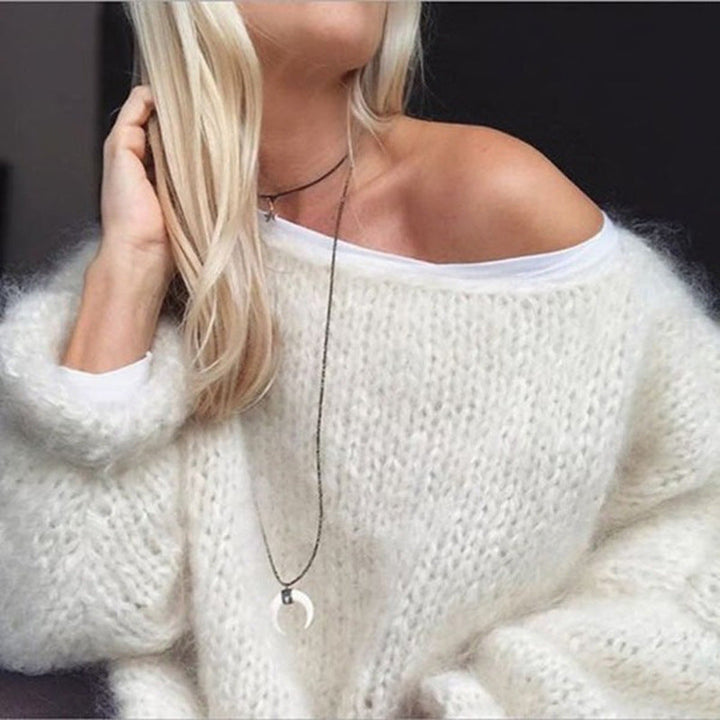Akrylowy sweter Freja damski oversize, ażurowy splot, luźny i komfortowy, w stylu boho, modny na jesień.