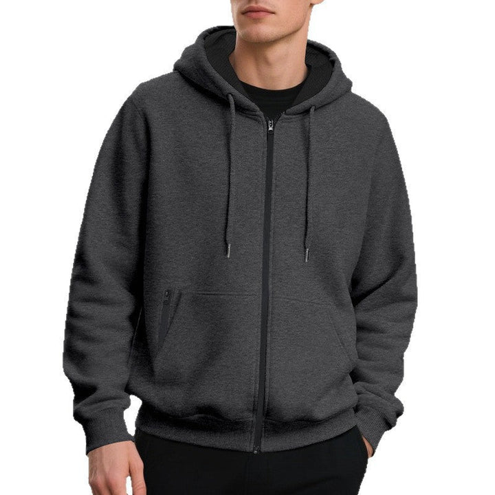 Męska bluza oversize z kapturem na zamek, luźny krój. Modna odzież męska do miejskich stylizacji.