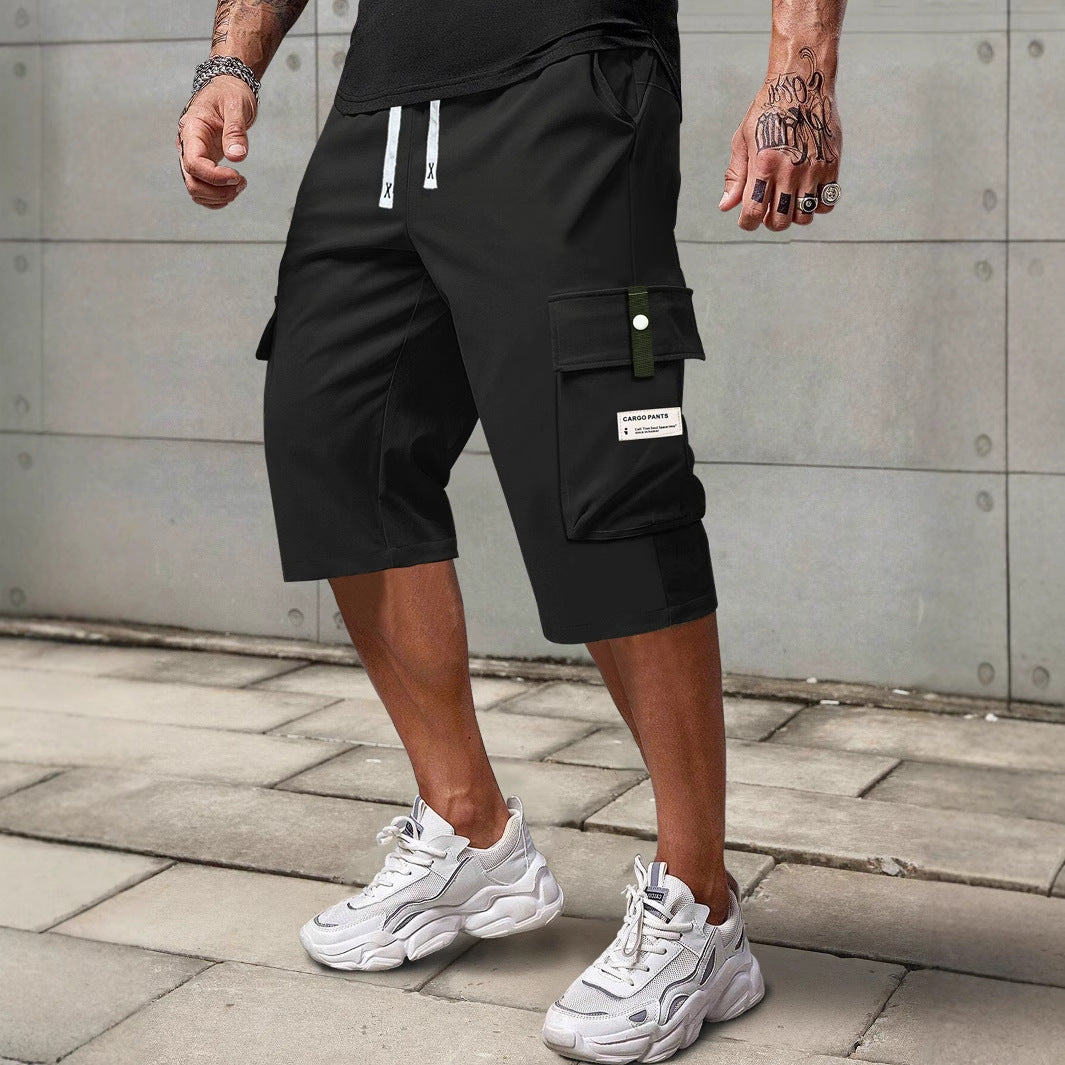 Wygodne męskie szorty cargo ze sznurkiem, idealne na lato, wiosnę. Świetne do casualowych i sportowych stylizacji.