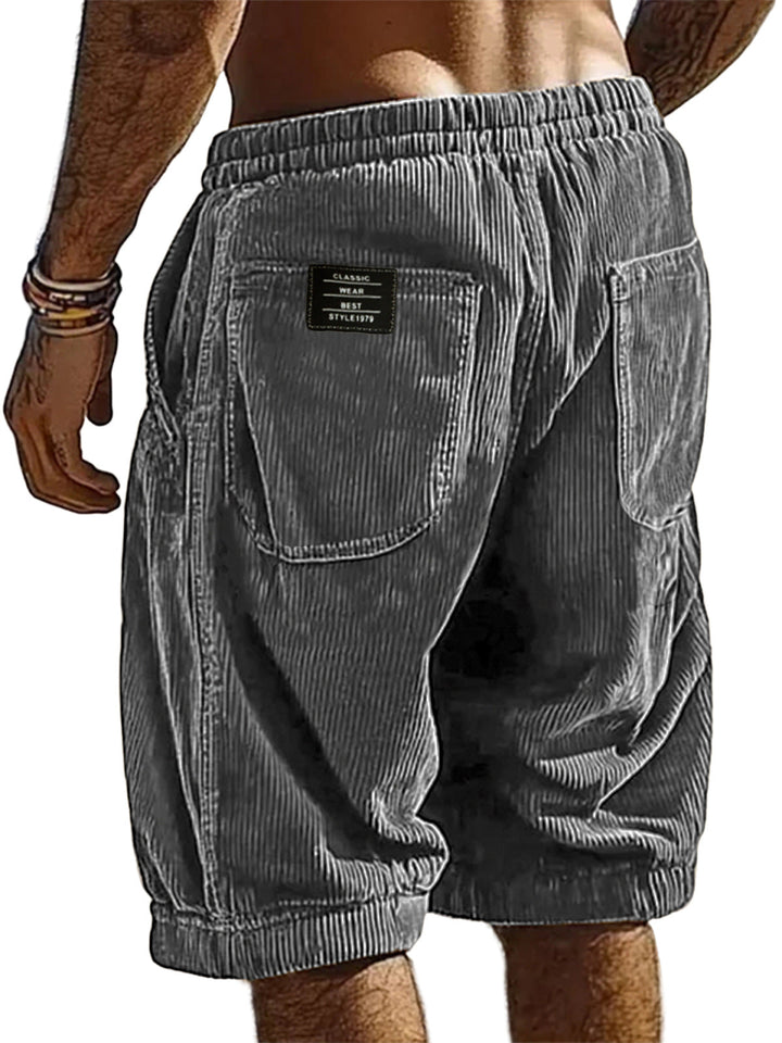 Męskie szorty relaxed fit, letnie. Komfortowe szorty casual ze ściągaczem i praktycznymi kieszeniami.