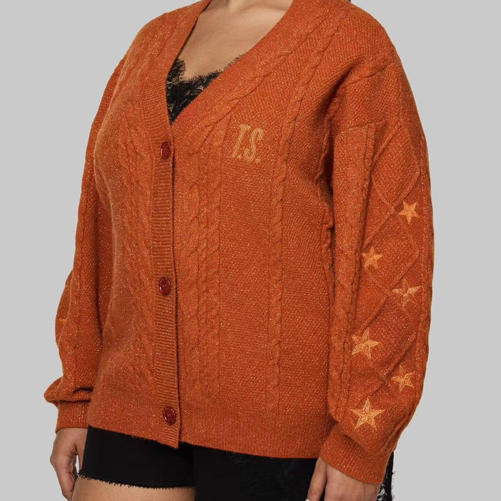 Wygodny sweter damski z dekoltem V, długi rękaw, moda casual, jesienna garderoba.