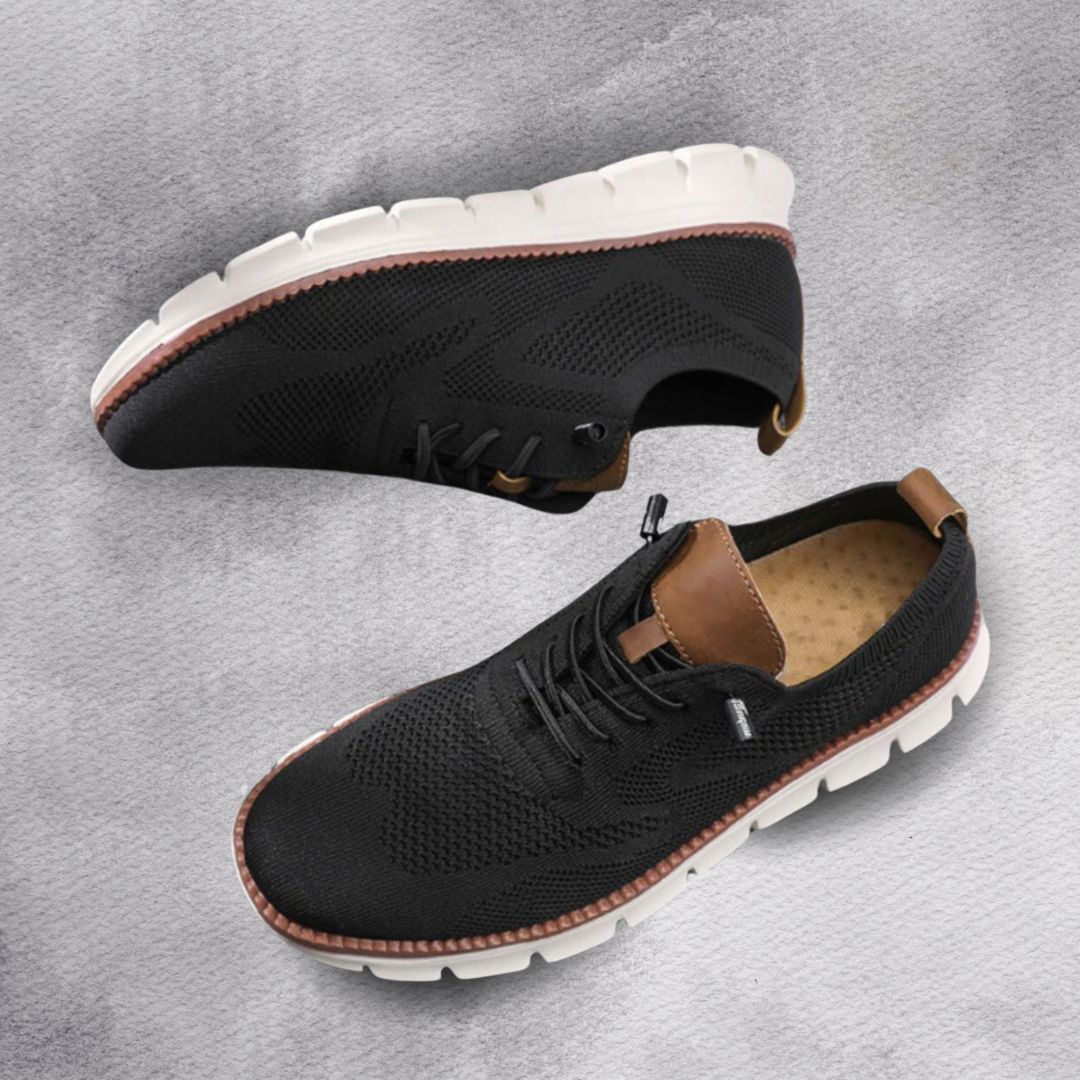 Męskie buty ortopedyczne w eleganckim stylu, wygodne, przeznaczone dla wrażliwych stóp.
