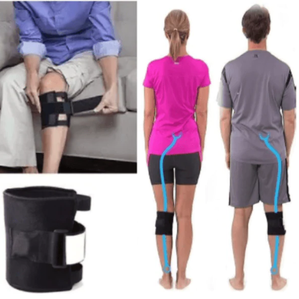Stabilizator kolana unisex dla ulgi w rwie kulszowej i bólu pleców. Dyskretna orteza akupresurowa dla komfortu.