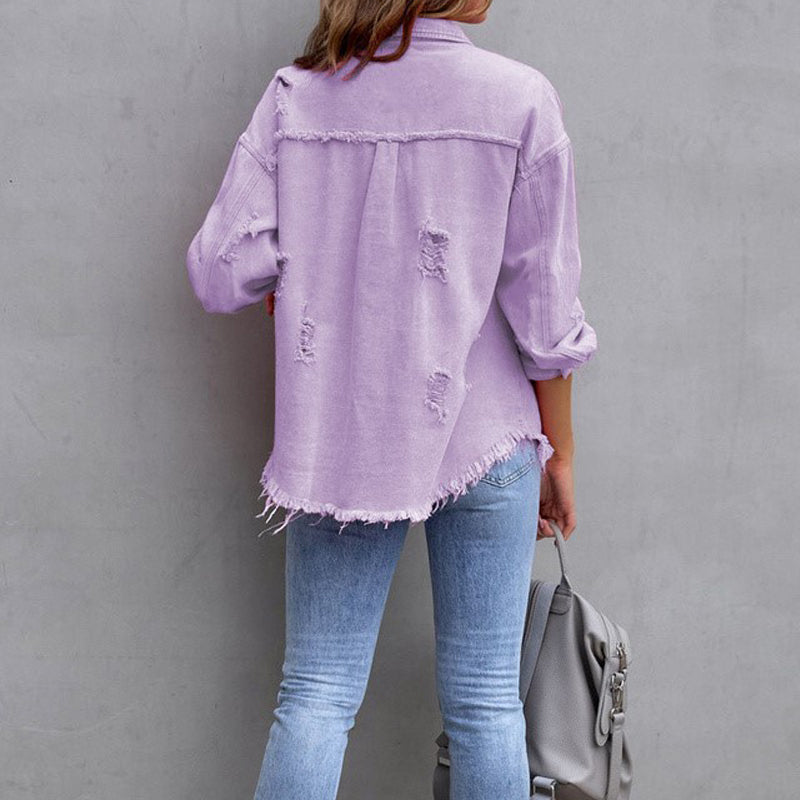 Lekka damska kurtka jeansowa oversize, wiosenny must-have. Modna, stylowa i uniwersalna.