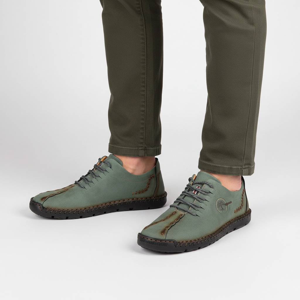 Casualowe męskie sneakersy Raymond ze skóry, stylowe i komfortowe buty ortopedyczne na każdą okazję.