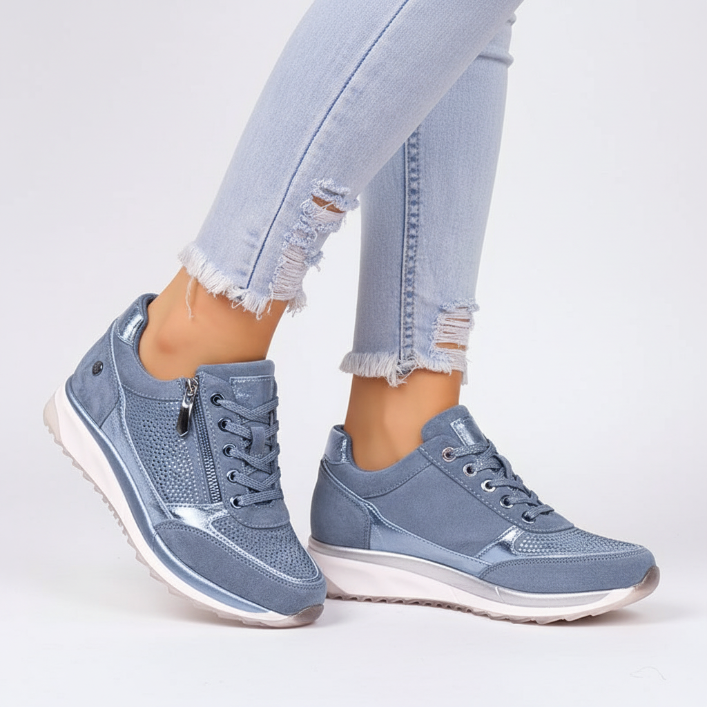 Oddychające damskie sneakersy ortopedyczne Gabriele, zapewniające komfort stopy, idealne do chodzenia.