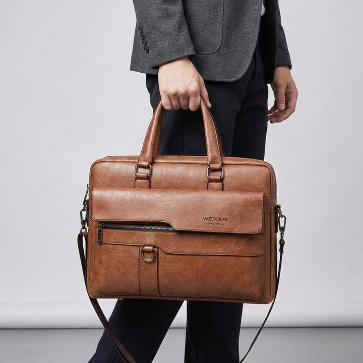 MetroBrief: stylowa męska torba na laptopa z paskiem na ramię. Elegancka teczka na dokumenty do biura.