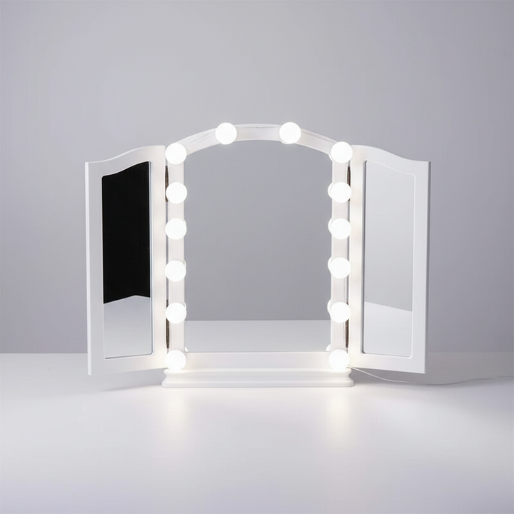 Eleganckie oświetlenie LED lustra w obudowie PVC, doskonałe do łazienki i makijażu.