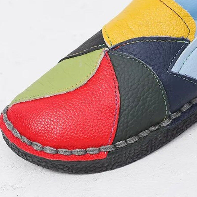 Mokasyny damskie Cecilia w stylu patchwork. Wsuwane płaskie buty, idealne na wiosnę i lato.