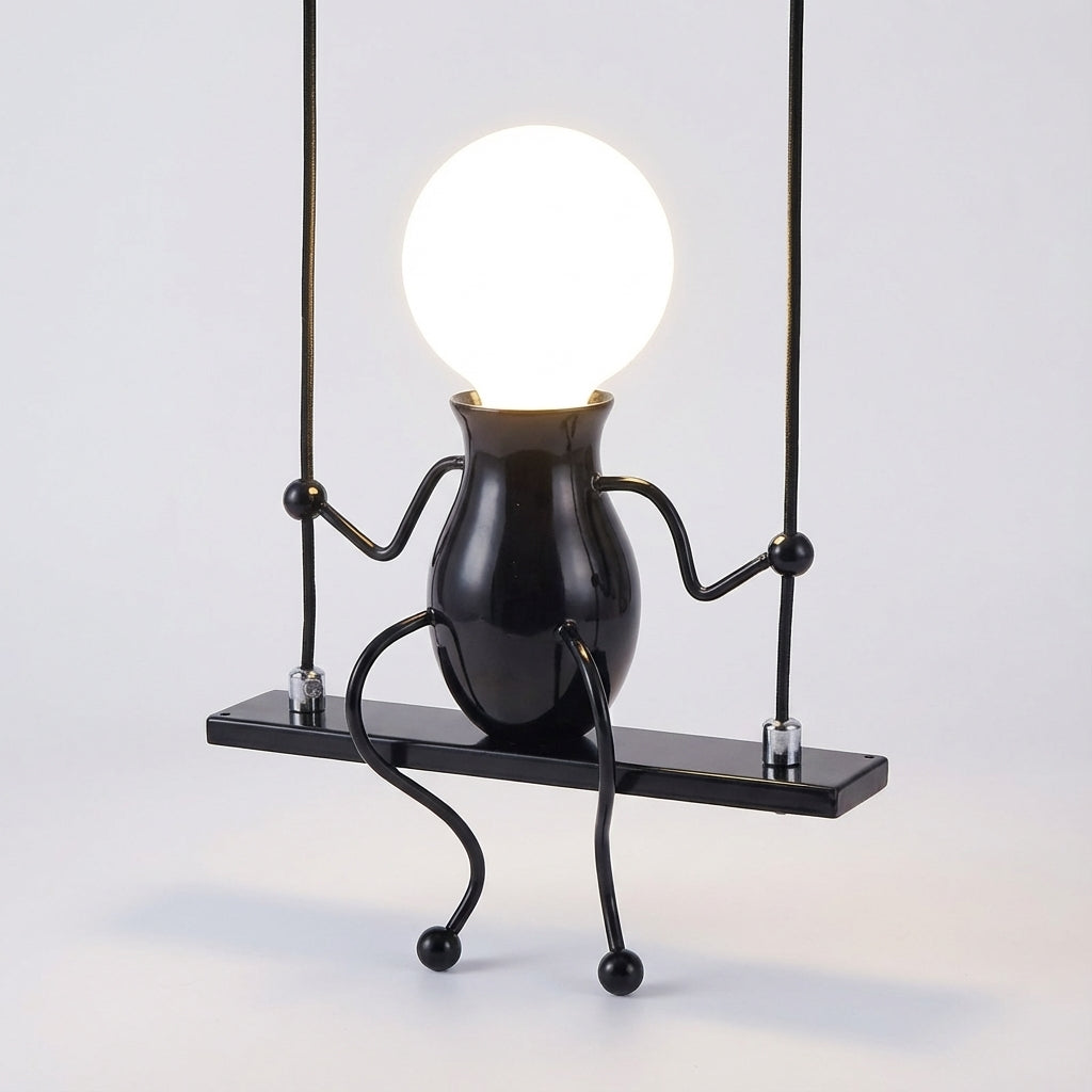 Lampa ścienna Swinglite, bujana. Metalowa lampa, oświetlenie dziecięce i dekoracja do salonu.