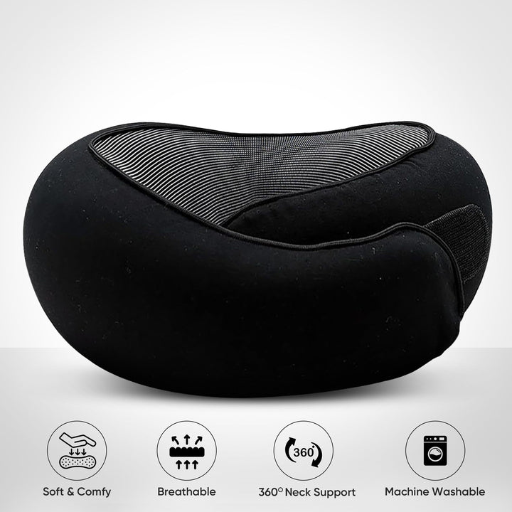 Miękka poduszka podróżna na szyję dla komfortu i relaksu w podróży. Ergonomiczne wsparcie w samolocie, samochodzie.