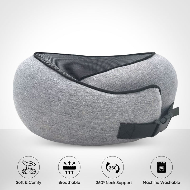 Poduszka podróżna na szyję z ergonomicznym wsparciem. Komfortowa w samolocie, samochodzie, pociągu. Oferta 1+1.