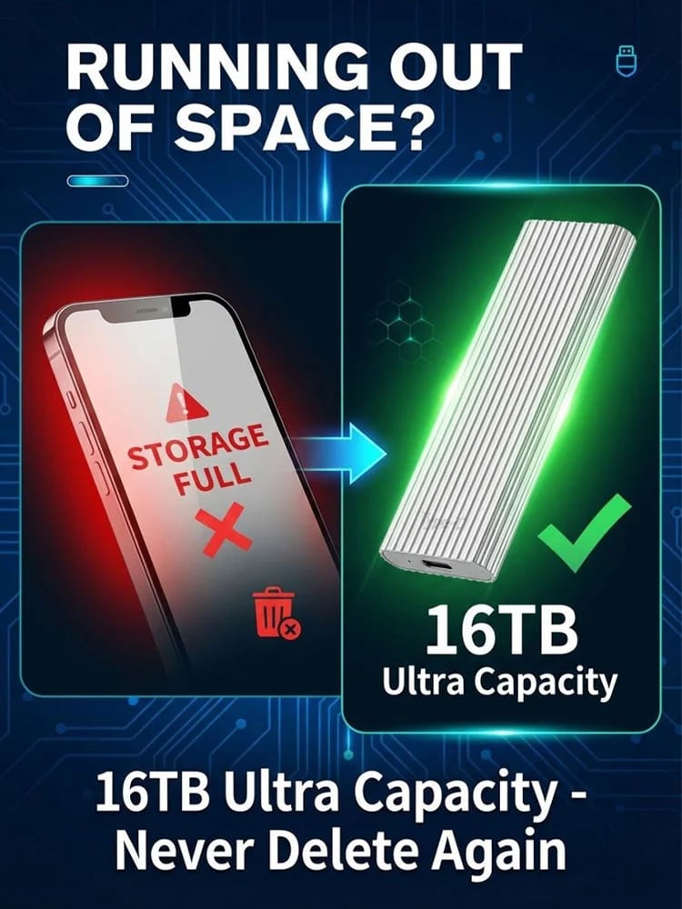 Dysk SSD Vaultix plug-and-play, błyskawiczny dostęp do danych mobilnych bez instalacji.