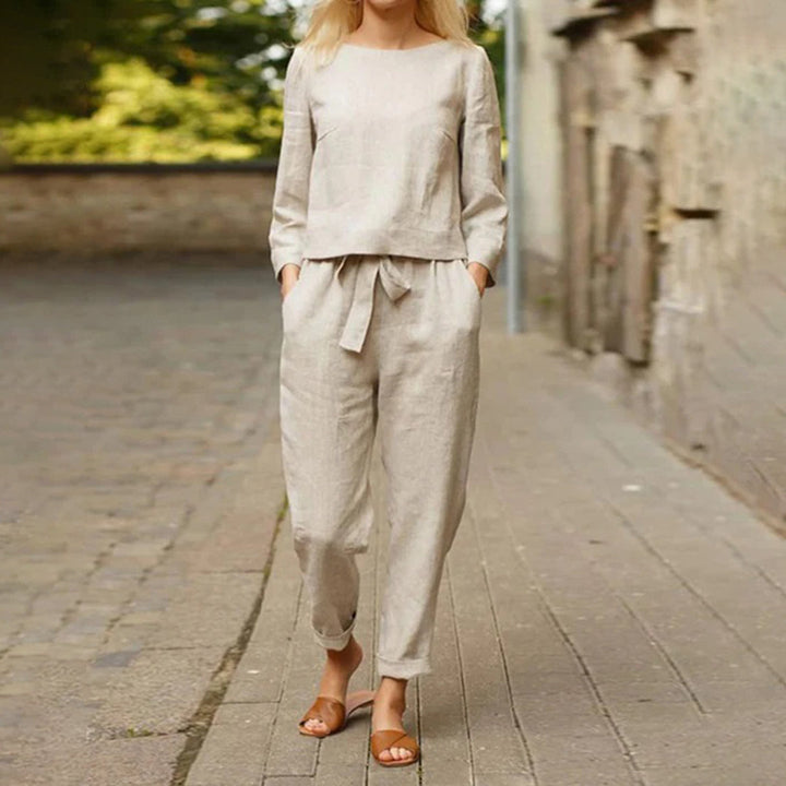 Modny damski komplet dwuczęściowy, elegancki casual. Strój z poliestru z długim rękawem na wiosnę/jesień.