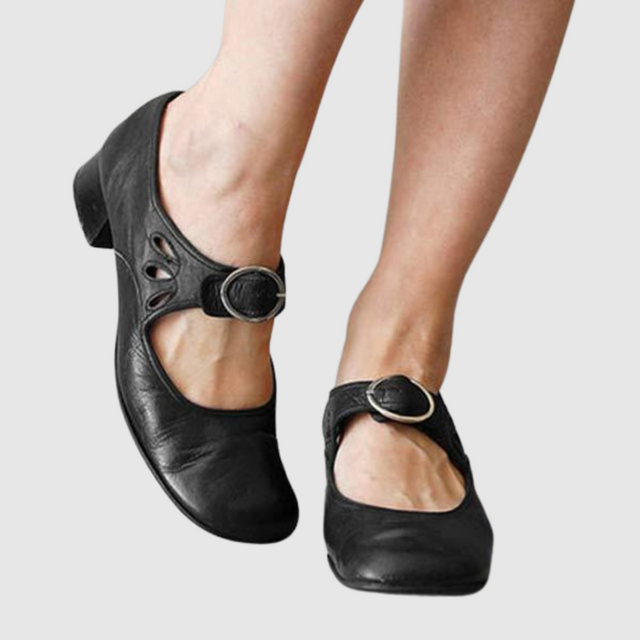 Klasyczne damskie buty Mary Jane z paskiem, idealne na co dzień, komfortowe obuwie.
